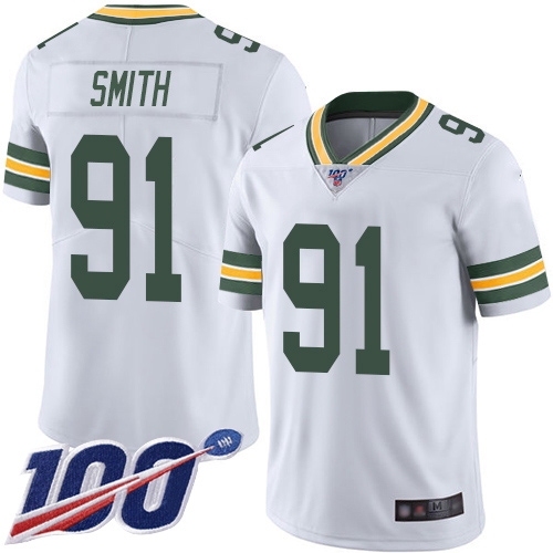 Green Bay Packers Limited White Men #91 Smith Preston Road Jersey Nike NFL 100th Season Vapor Untouchable->women nfl jersey->Women Jersey